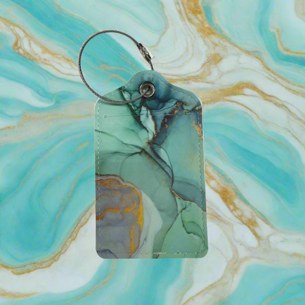 Luggage Tag - Marble Collection Sea Green