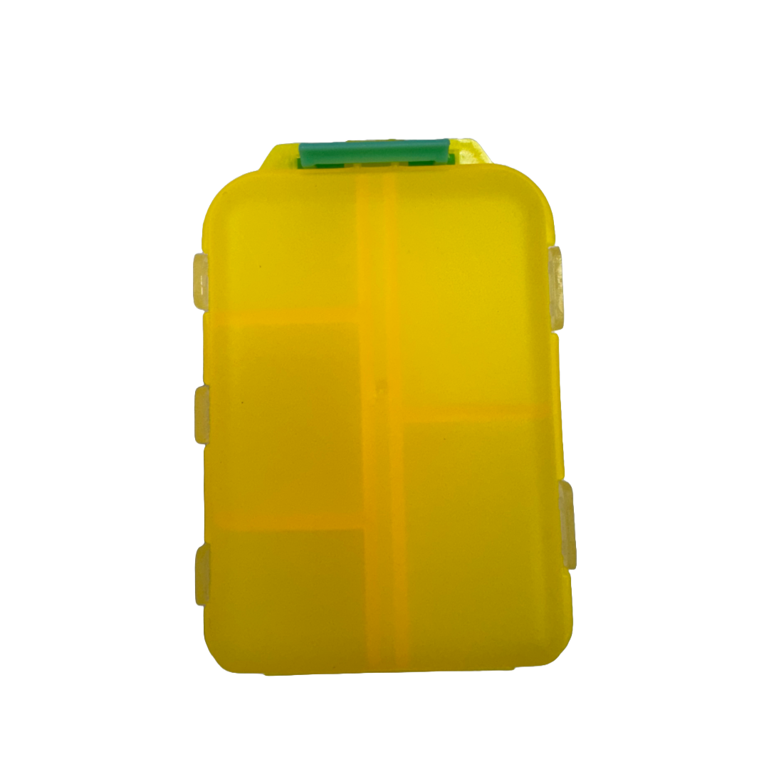 Small Snap Grid Pill Box Organizer Yellow