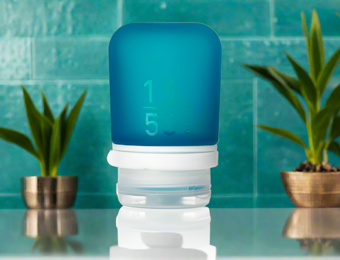 Humangear 1.7 oz Gotoob+ Silicone Toiletry 3-1-1 Bottle (SMALL) Teal