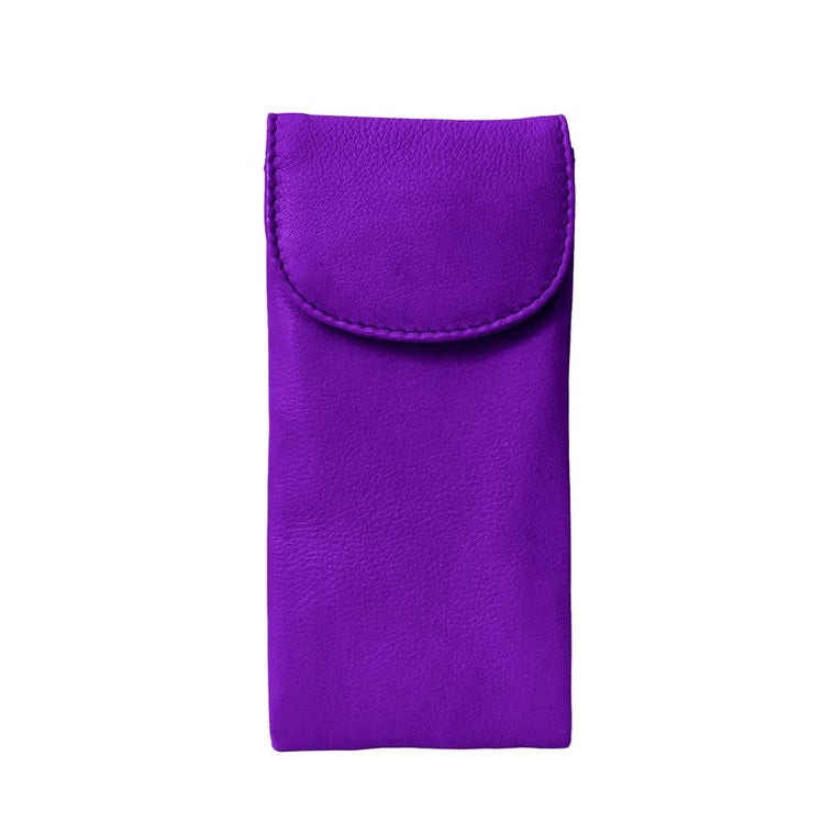 ili New York - Leather Double Eyeglass Case- 6470 Purple