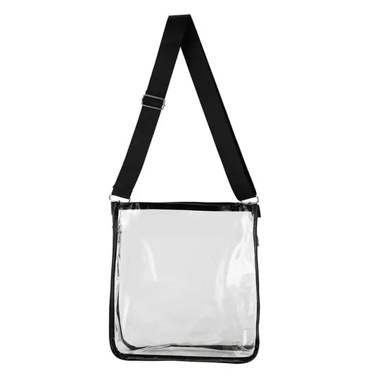 Nima Accessories Clear Stadium Crossbody Tote- 10 x 4 x 11 Black