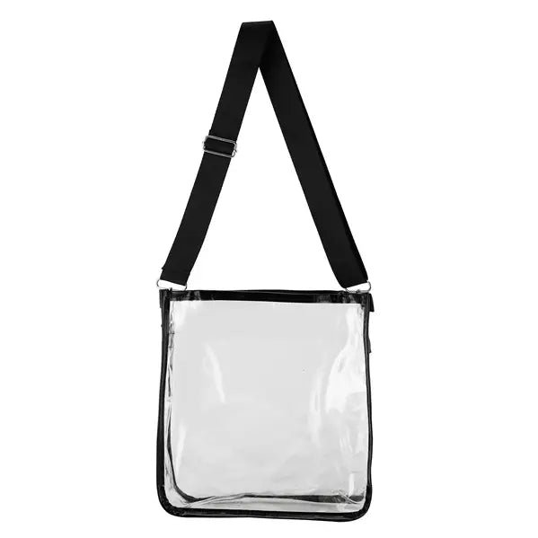 Nima Accessories Clear Stadium Crossbody Tote- 10 x 4 x 11 Black