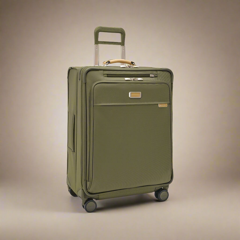 Briggs & Riley Baseline 26” Medium Softside Expandable Spinner with Suiter (Free Monogram)- BLU126CXSP Olive