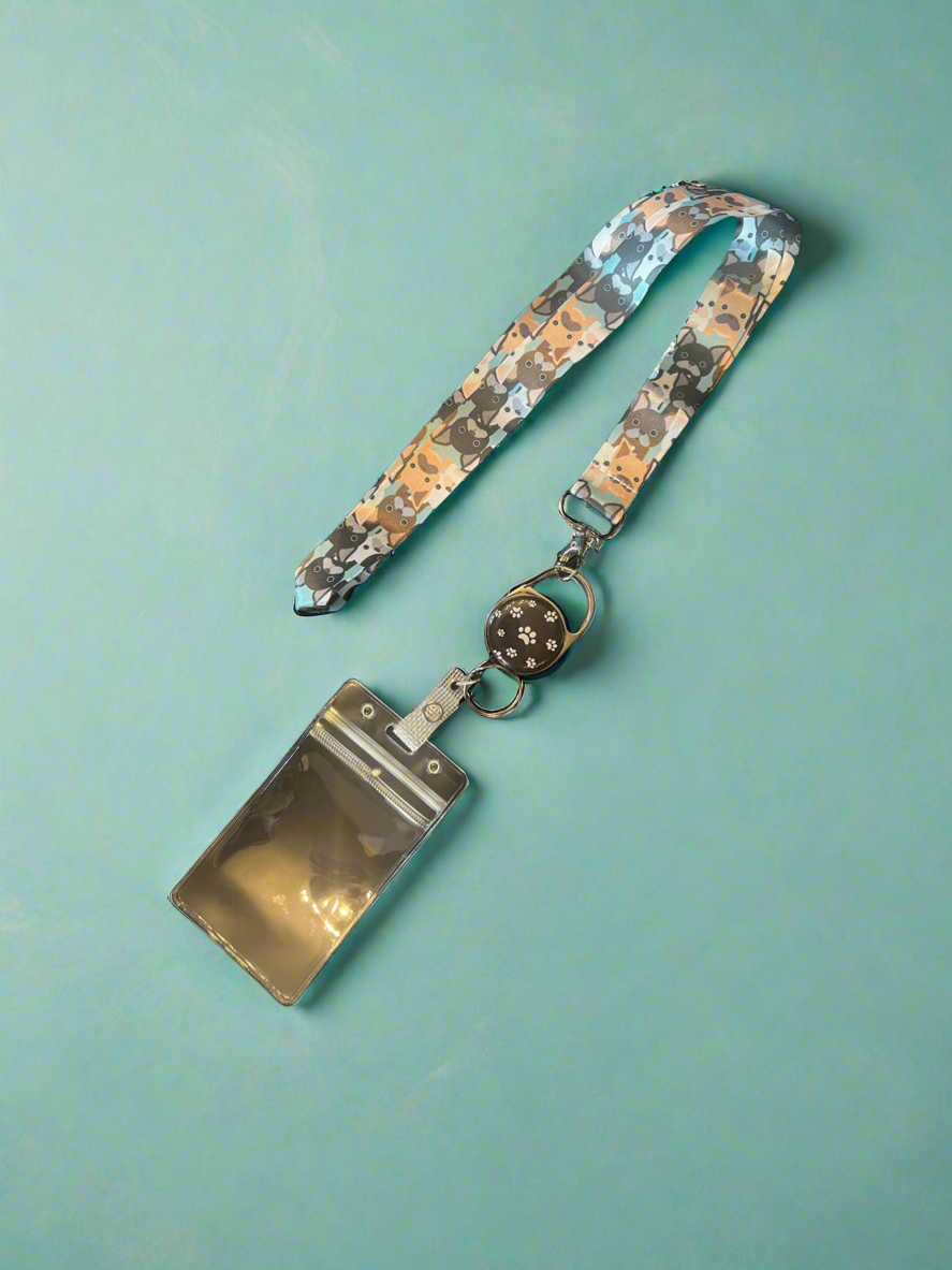 Cruise Ship Keycard Retractable Lanyard- Dogs