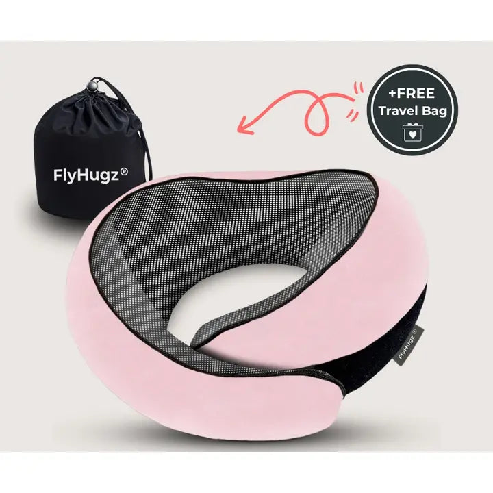 FlyHugz® Travel Neck Pillow Princess Pink
