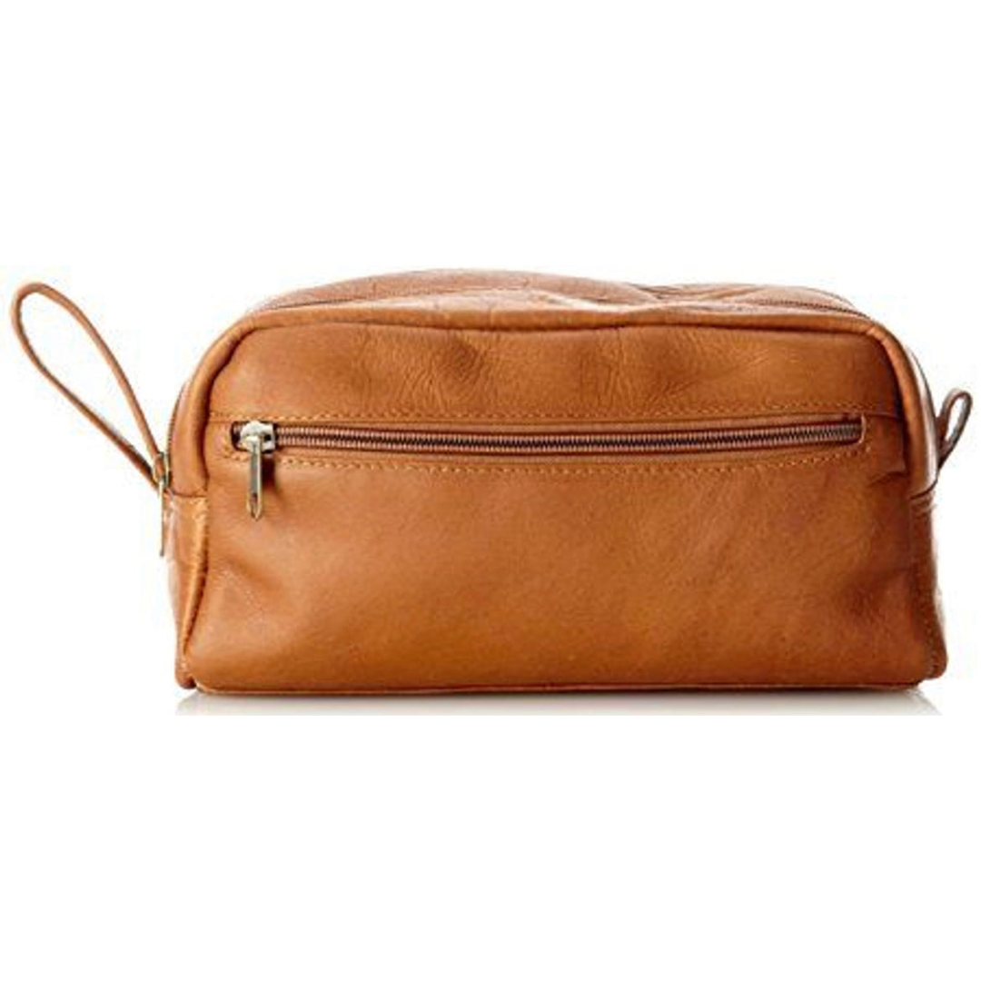 David King & Co. 415 Tall Leather Toiletry/Shave Kit Tan