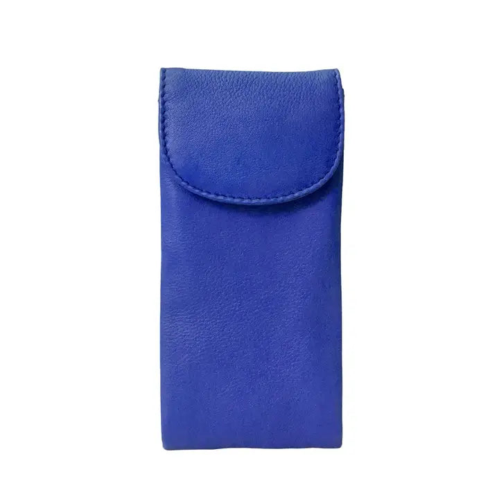 ili New York - Leather Double Eyeglass Case- 6470 Cobalt