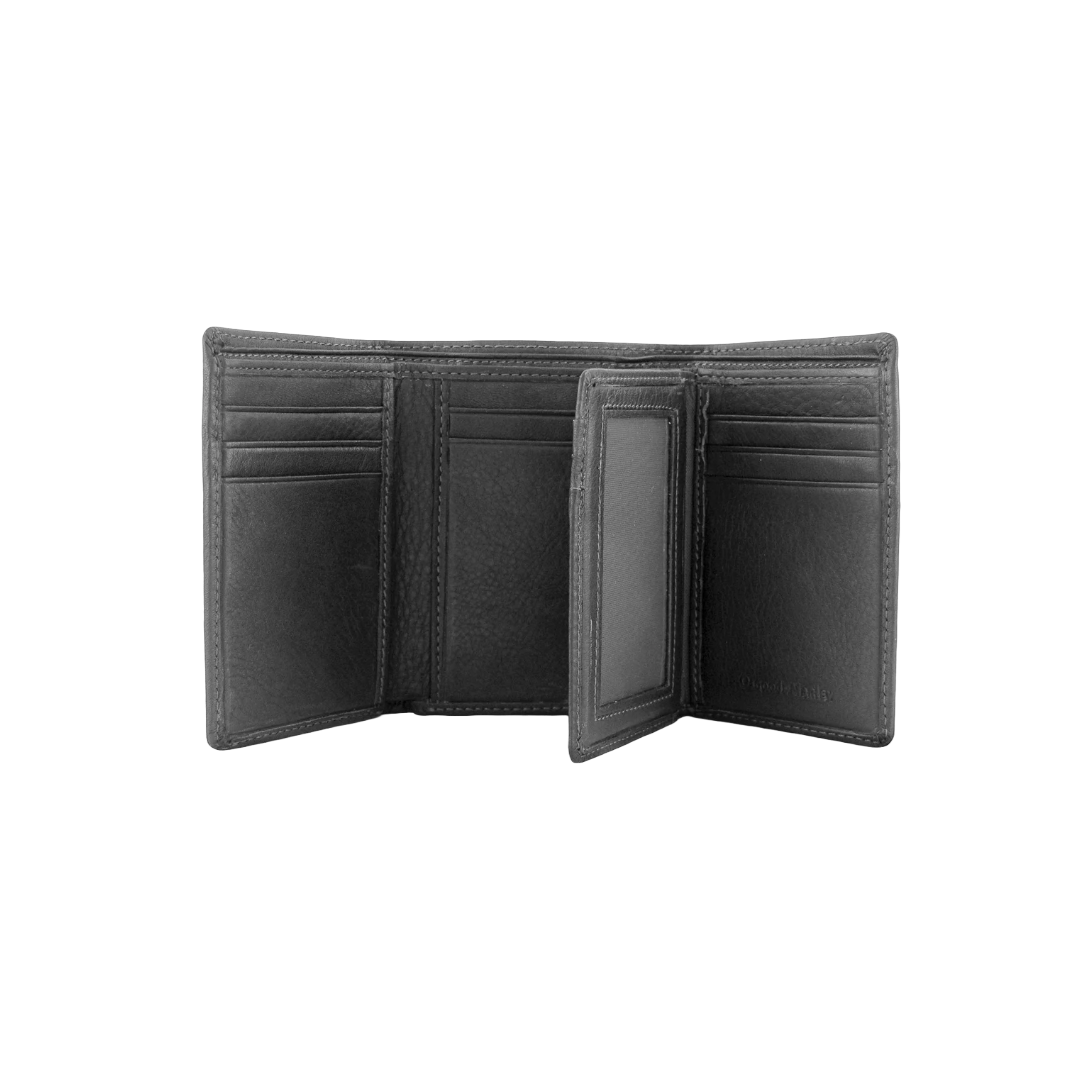 Osgoode Marley Leather RFID Extra Page Trifold Leather Wallet- 1228 Black