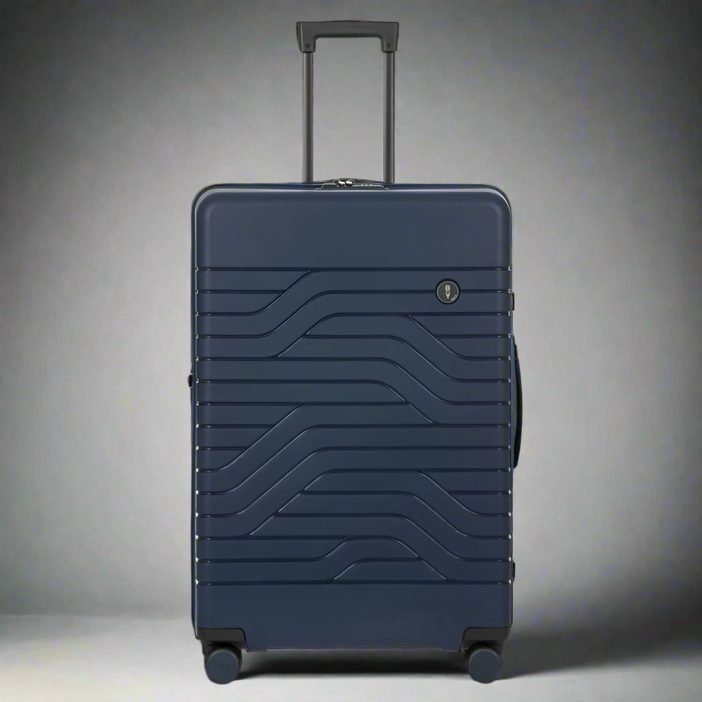 Bric's Ulisse 30" Large Checked Hardsided Expandable Spinner Midnight Blue