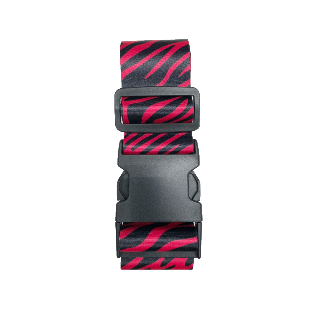 Luggage Strap (Approx. 35.5-71 inches) Red Zebra Print