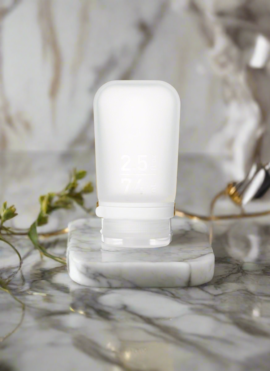 Humangear- 2.5 oz GoToob+ Silicone Toiletry 3-1-1 Bottle (MEDIUM) Clear