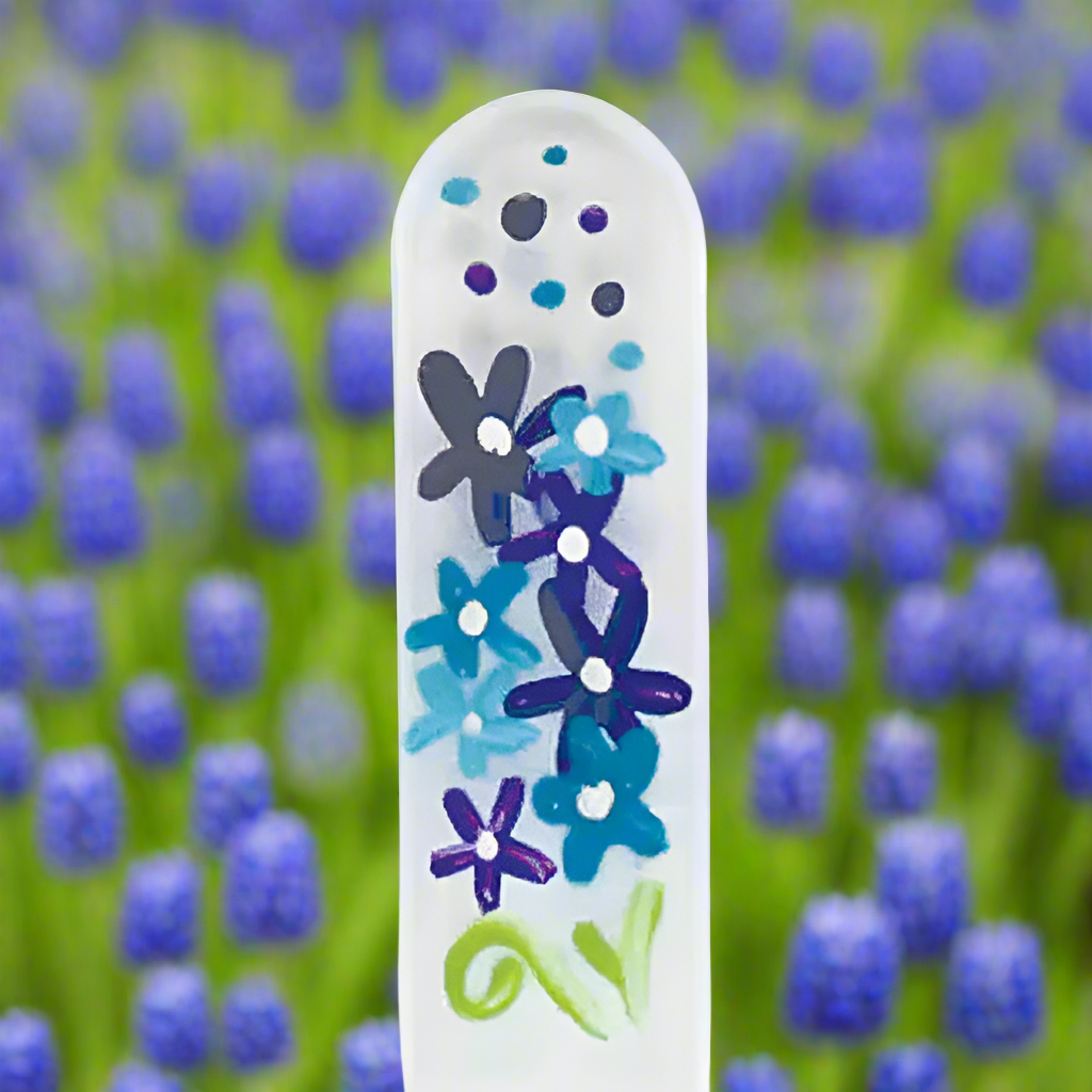 Czech Crystal Nail File - Size Large- Hand Painted Collection Field of Flowers