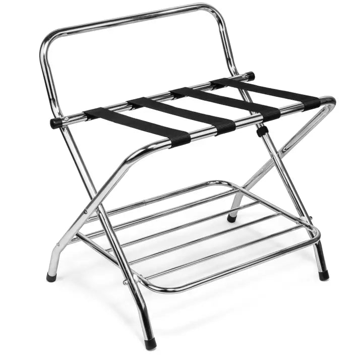 Ustech 2 Tier X Shaped High-Quality Steel Luggage Rack - In-Store Pickup Only