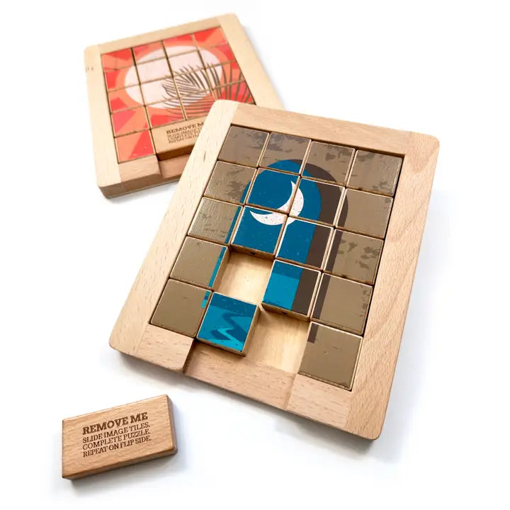 Trove Dualities Wooden Sliding Puzzle Day v. Night