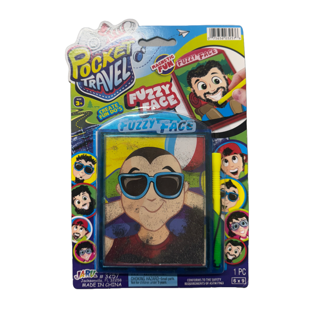 Pocket Travel Game Fuzzy Face-Cyan