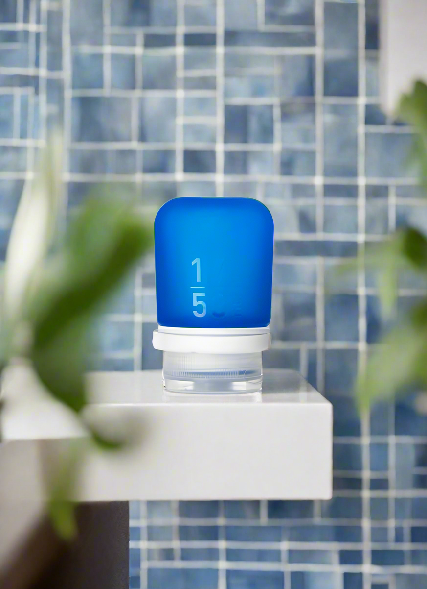 Humangear 1.7 oz Gotoob+ Silicone Toiletry 3-1-1 Bottle (SMALL) Dark Blue