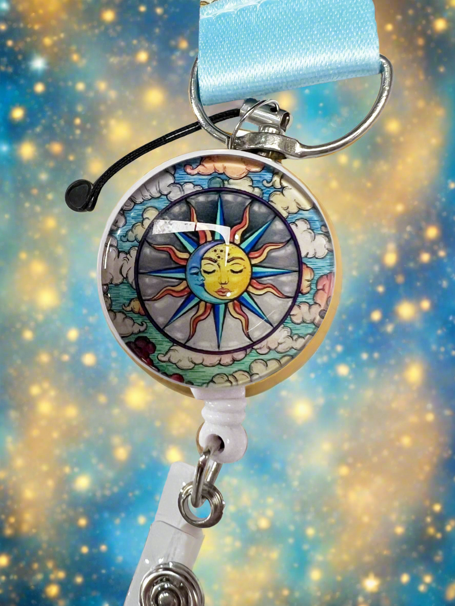 Cruise Ship Keycard Retractable Lanyard- Sun/Moon Sun