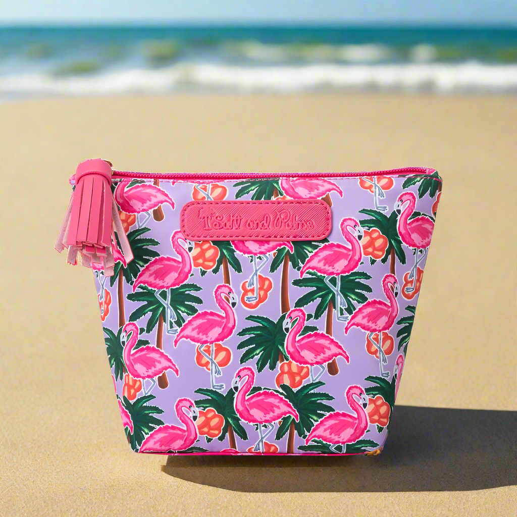 Salt and Palms Cosmetic Pouch Flamingo