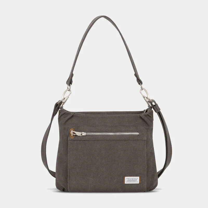 Travelon RFID Anti-Theft Heritage Hobo Crossbody Pewter