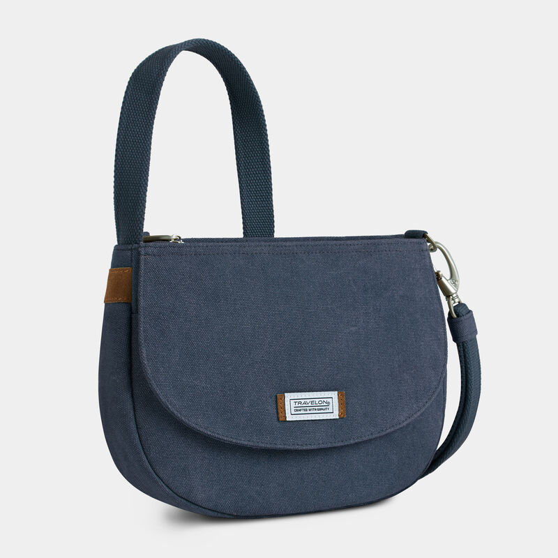 Travelon RFID Anti-Theft Heritage Saddle Crossbody Indigo