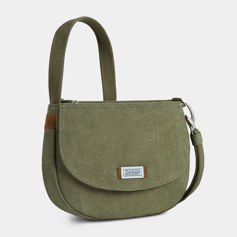 Travelon RFID Anti-Theft Heritage Saddle Crossbody Sage