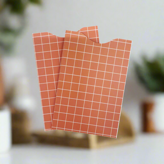 RFID Blocking Credit Card Sleeves (2 Pack)- Abstract Collection Squares- Vertical