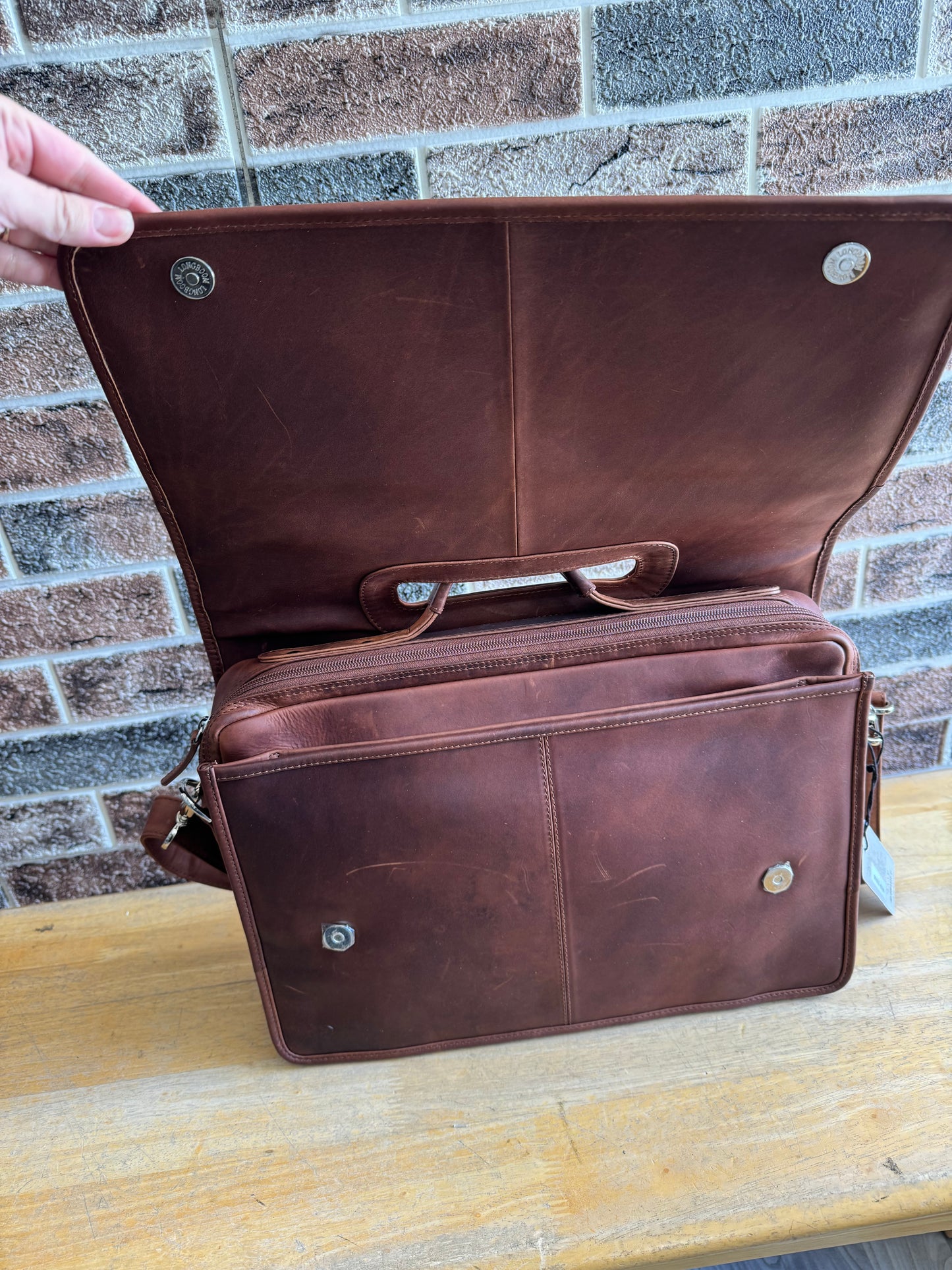 ili New York Leather RFID Flap Briefcase- 6119