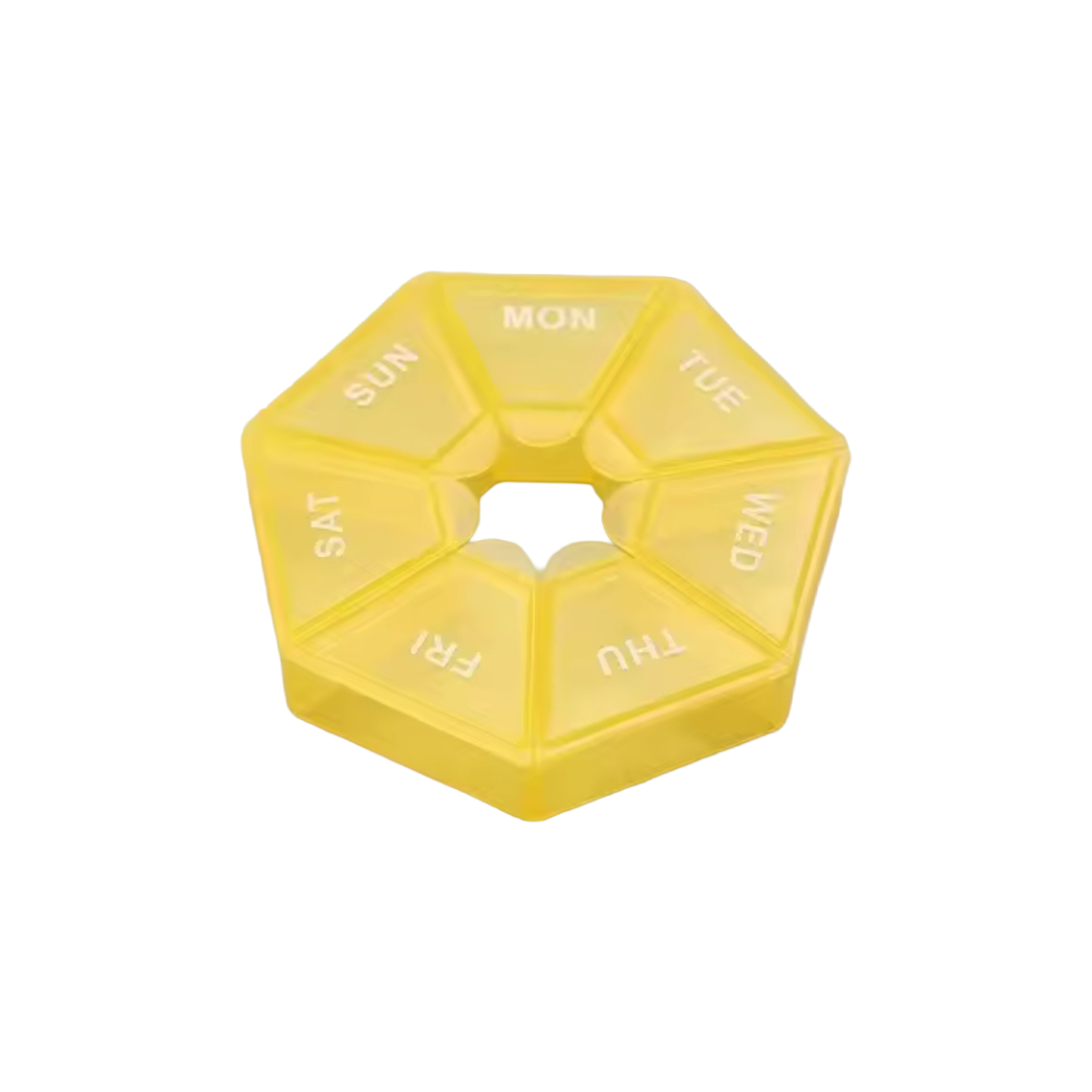 Weekly Pill Organizer - Assorted Colors Yellow