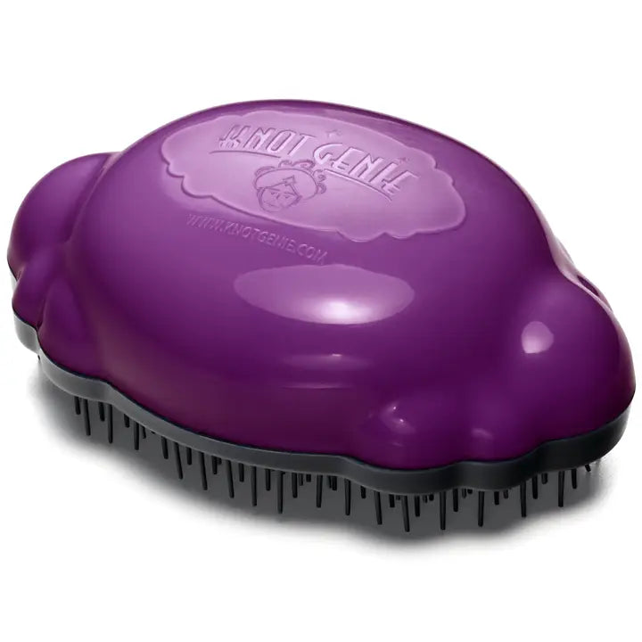 Knot Genie- Teeny Genie Travel Hair Brush Puff of Purple