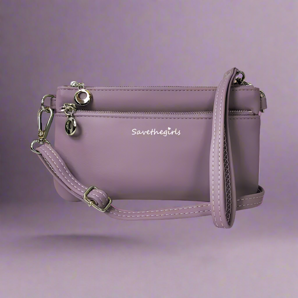 Save The Girls Vegan Bella RFID Touchscreen Phone Crossbody/Wristlet - $29.98 Lavender Dove