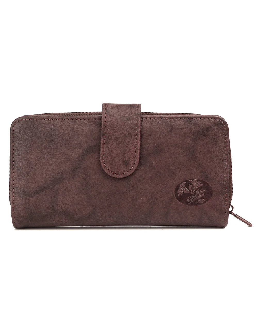 Julia Buxton Heiress Leather Checkbook Wallet w/ RFID Mahogany