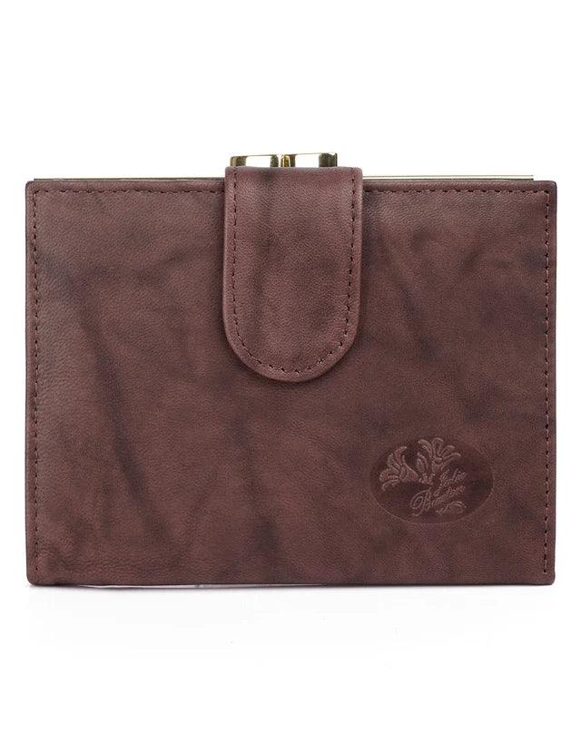Julia Buxton Heiress Leather Double Cardex w/ RFID Mahogany
