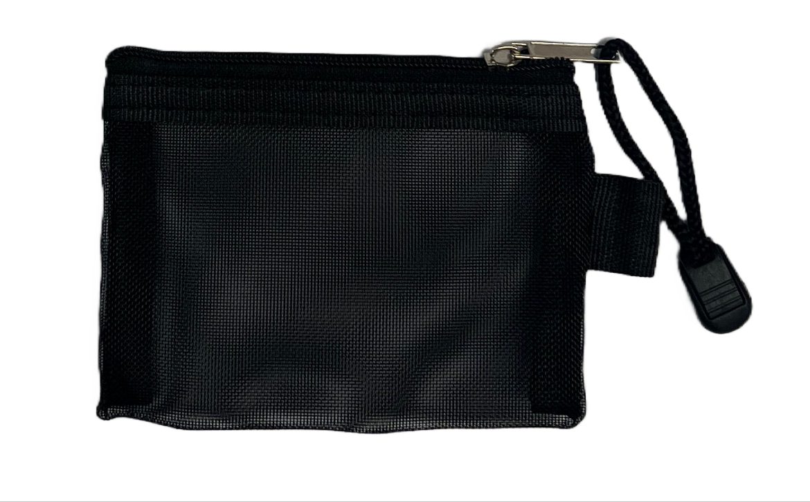 Small Mesh Zippered Pouch Black
