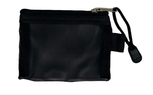 Small Mesh Zippered Pouch Black