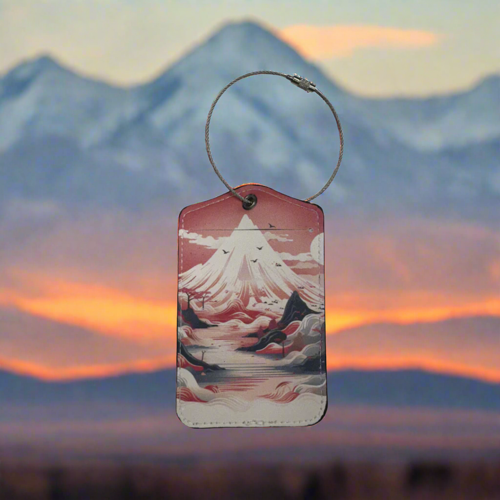 Luggage Tag- Hills & Mountains Collection Orange Mountain