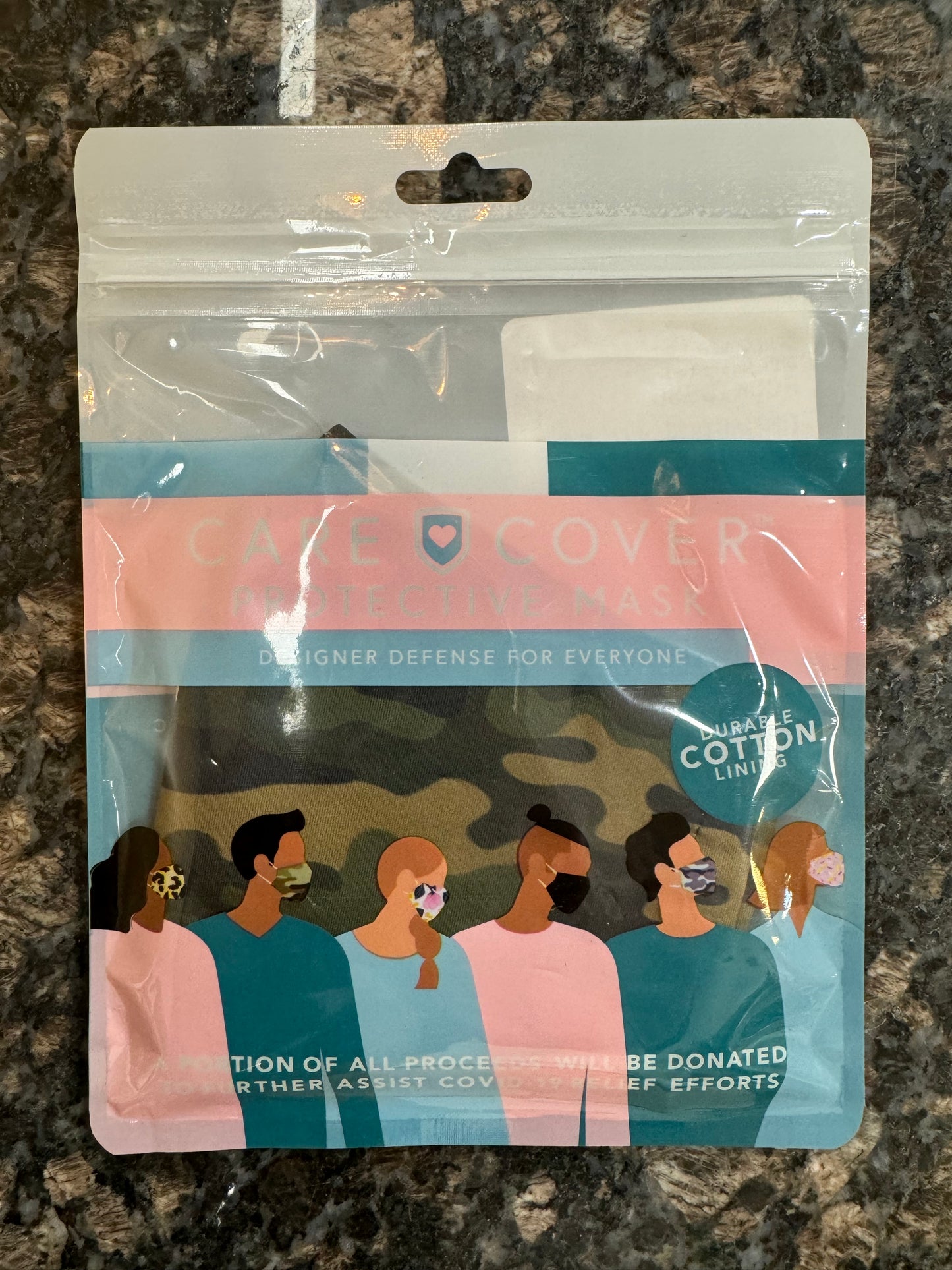 Care Cover Protective Face Mask - Assorted- $1.99 Green Camo