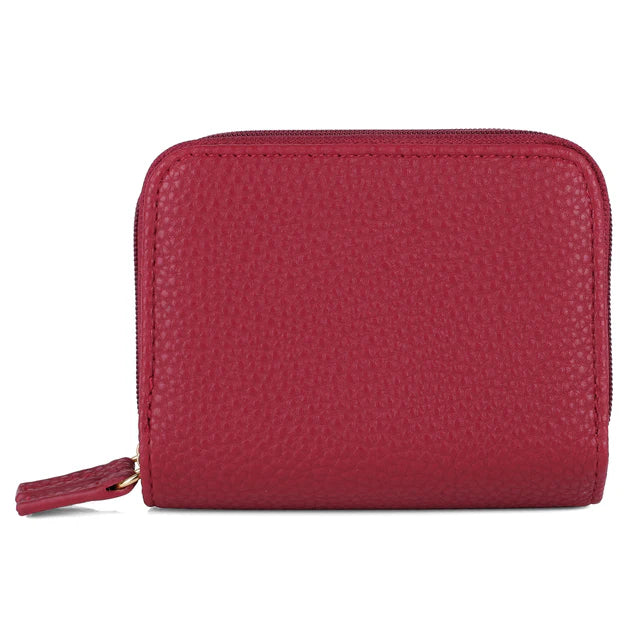 Julia Buxton RFID Vegan Leather Wizard Wallet Red