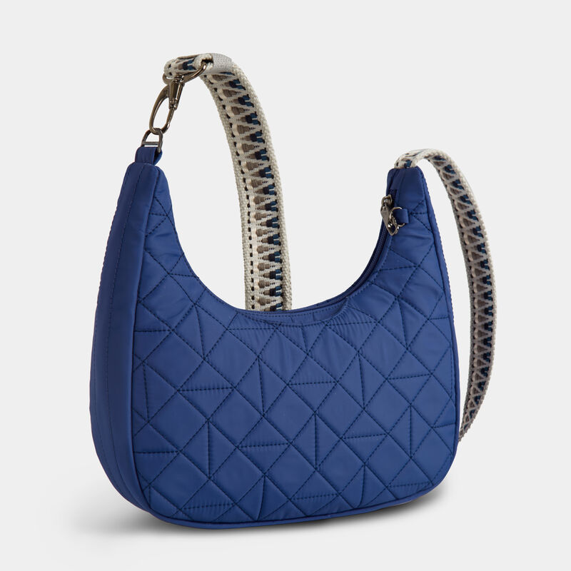 Travelon RFID Anti-Theft Boho Slouchy Crossbody Geo Lush Blue