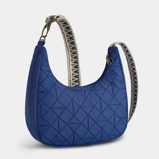 Travelon RFID Anti-Theft Boho Slouchy Crossbody Geo Lush Blue