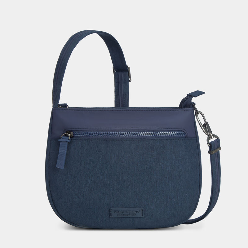 Travelon RFID Anti-Theft Metro Saddle Crossbody Navy Heather