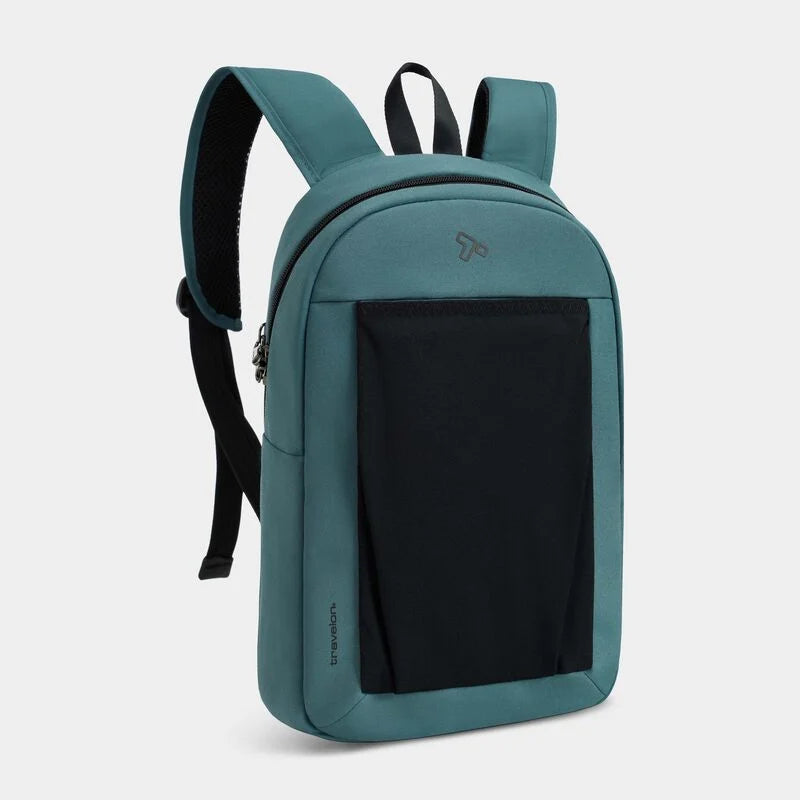 Travelon The Voyages RFID Anti-Theft Small Backpack with XL Water Bottle Pocket Slate Blue