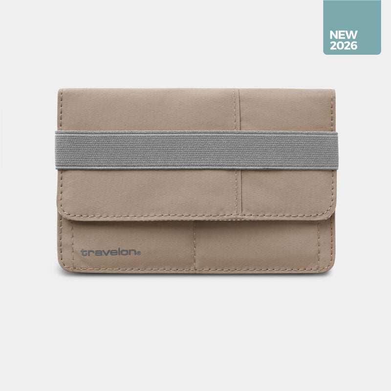 Travelon RFID Blocking Flap Closure Passport Case Sable