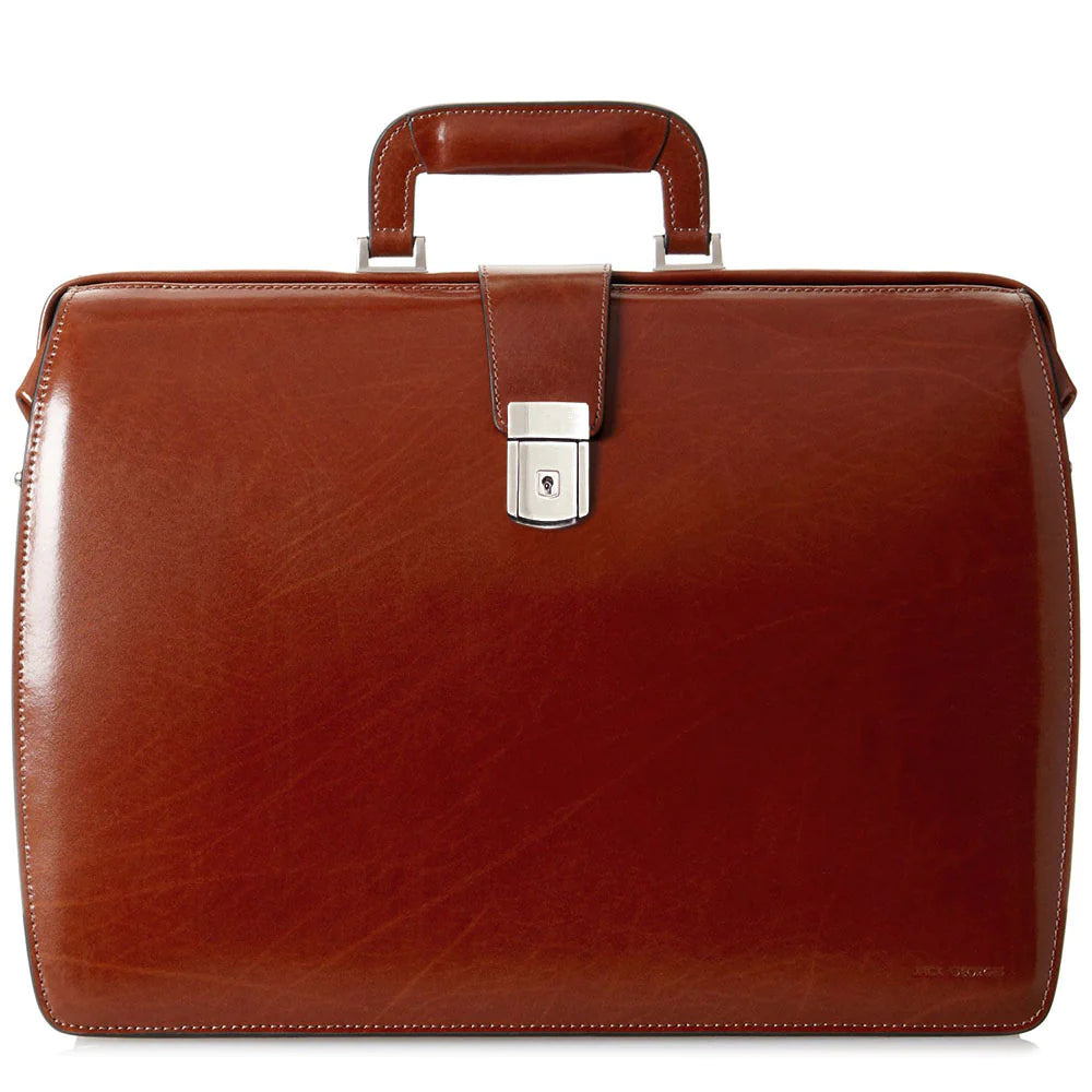Jack Georges Leather Elements Classic Briefcase/Briefbag - 4505 Cognac