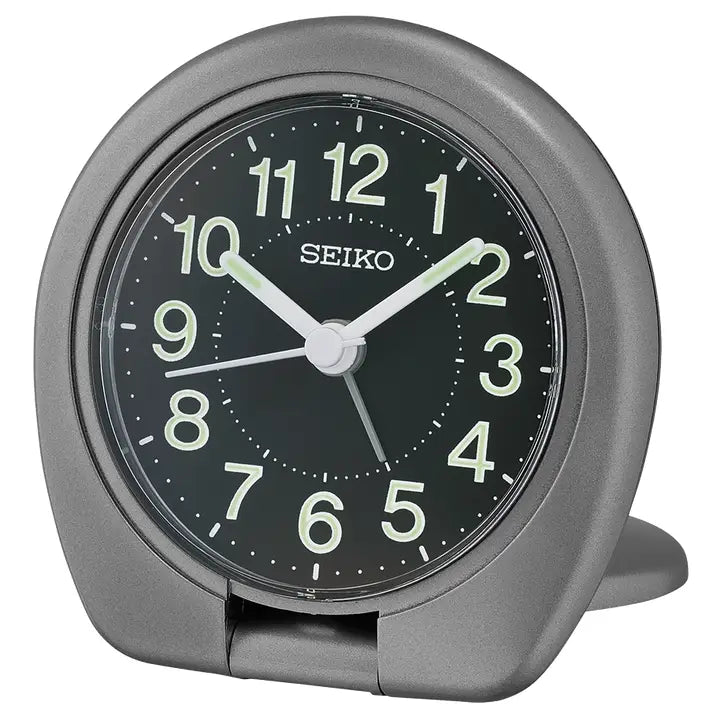 Seiko Travel Alarm Clock Dark Silver