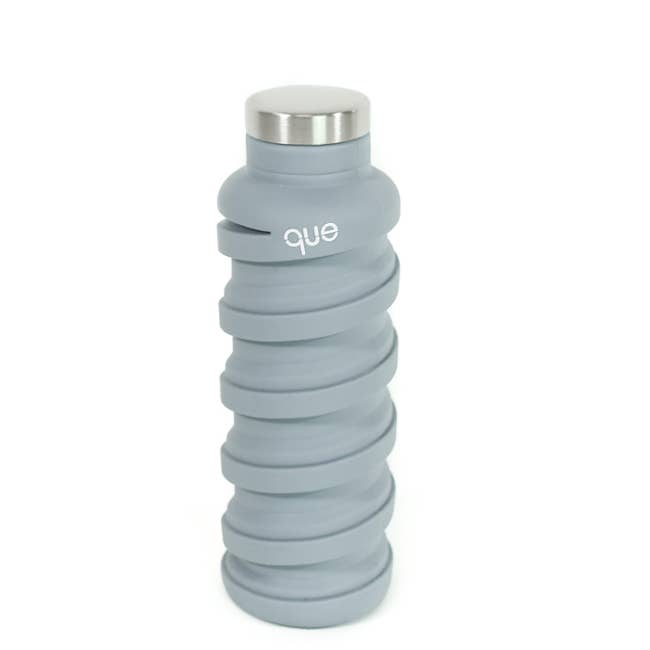 Que Bottle- 20 oz Collapsible Water Bottle Stone Gray