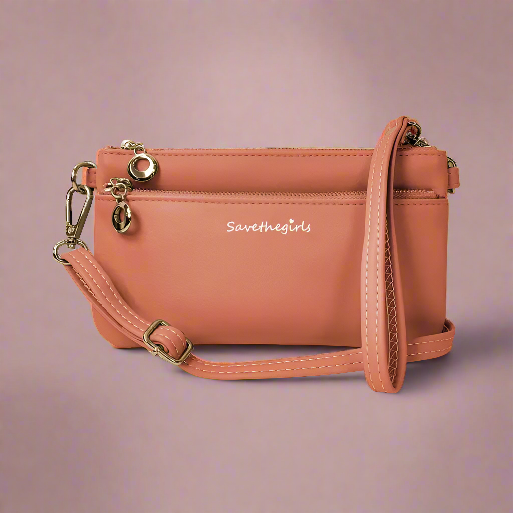 Save The Girls Vegan Bella RFID Touchscreen Phone Crossbody/Wristlet - $29.98 Silky Salmon