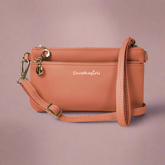 Save The Girls Vegan Bella RFID Touchscreen Phone Crossbody/Wristlet - $29.98 Silky Salmon