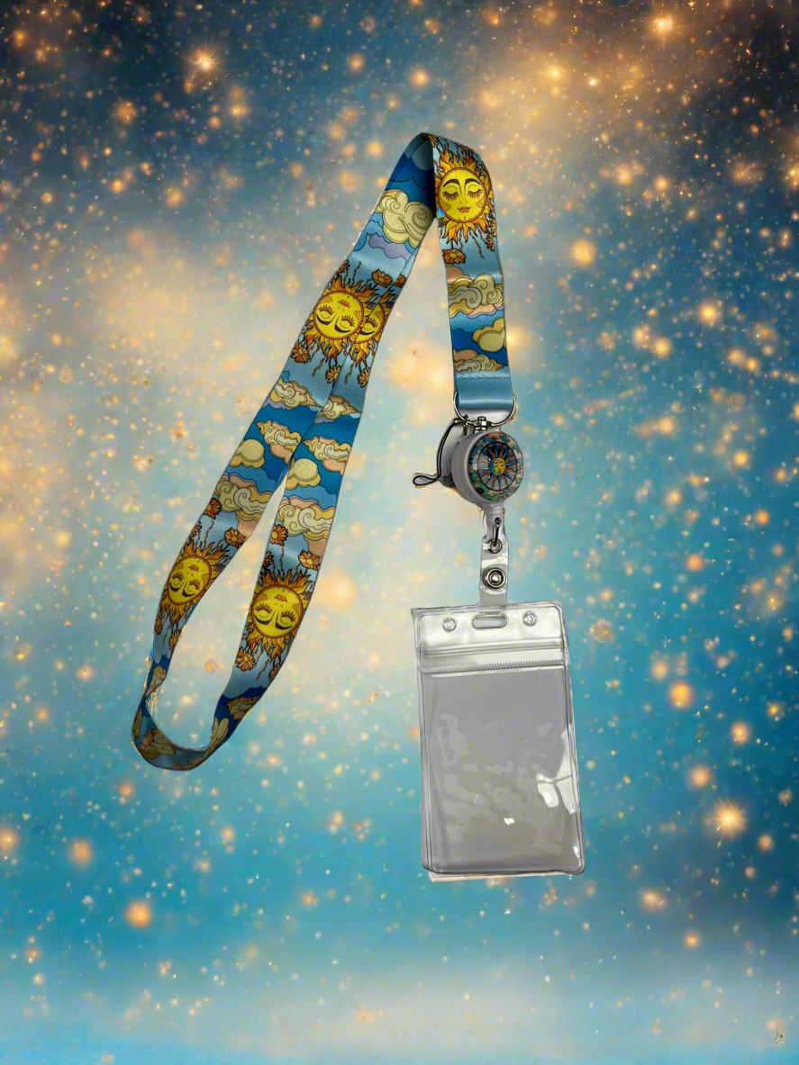 Cruise Ship Keycard Retractable Lanyard- Sun/Moon