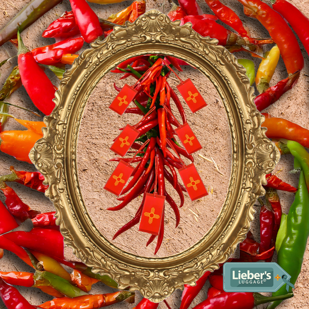 Lieber's Luggage® Lab - Zia Luggage Tag Red Chile- Red with Yellow Zia🌶️🔆