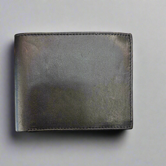 DK Leather RFID Bifold Wallet with Extra Outer Flap Black
